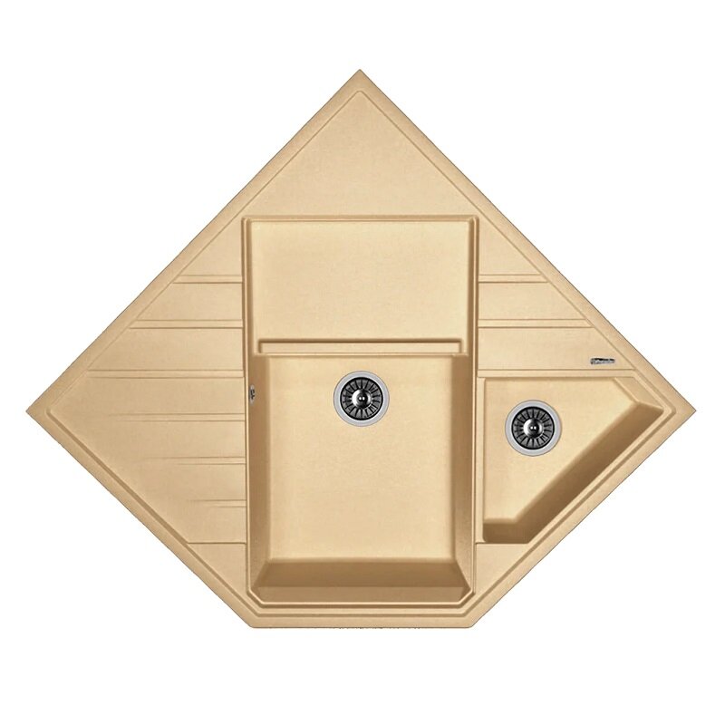 Изображение товара Мойка кухонная Florentina Бомбей 20.375.J0900.104, сифон, разделочная доска, цвет бежевый