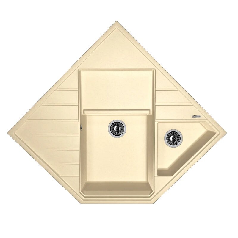 Изображение товара Кухонная мойка Florentina Бомбей 90x90 см из искусственного кварца с двумя чашами