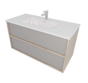 Изображение товара Тумба с раковиной Aquatek Либра AQ66100-DO-LG, 100 см, подвесная, серый туман