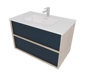 Изображение товара Тумба с раковиной Aquatek Либра AQ66080-DO-MG 80 см подвесная Серый матовый