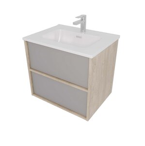 Изображение товара Тумба с раковиной Aquatek Либра AQ66060-DO-LG 60 см подвесная серый туман