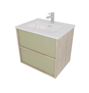 Изображение товара Тумба с раковиной Aquatek Либра AQ66060-DO-GS, 60 см, подвесная, шалфей зелень