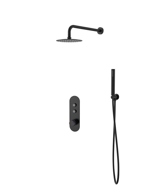 Изображение товара Душевая система SantiLine SL-9016MB термостатическая черная матовая