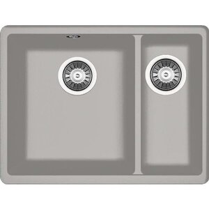 Изображение товара Кухонная мойка Florentina Вега из искусственного гранита с двумя чашами серого цвета