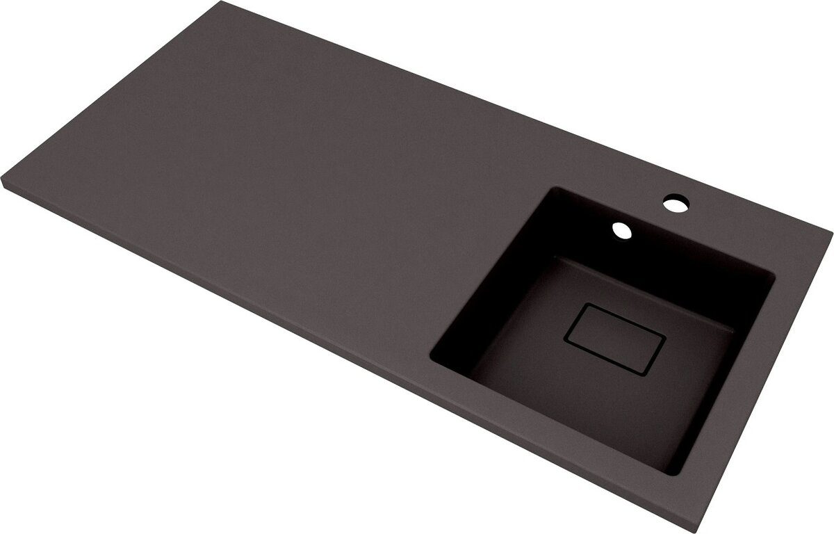 Изображение товара Раковина Florentina Аванти 100R с левым крылом кварцевый композит антрацит