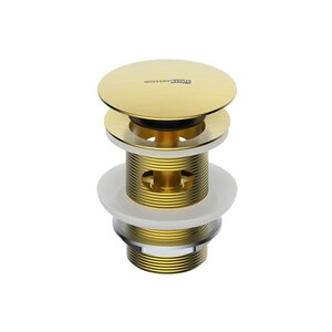 Изображение товара Донный клапан Wasserkraft A344, Push-up, с переливом, PVD-покрытие, золото матовое