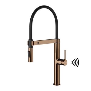 Изображение товара Сенсорный смеситель для кухонной мойки WasserKRAFT A8897, с гибким изливом, PVD-покрытие, золото розовое/черный