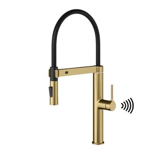 Изображение товара Сенсорный смеситель для кухонной мойки WasserKRAFT A8887, с гибким изливом, PVD-покрытие, золото матовое