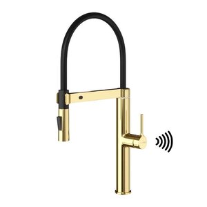 Изображение товара Сенсорный смеситель для кухонной мойки WasserKRAFT, A8877, с гибким изливом, PVD-покрытие, золото 