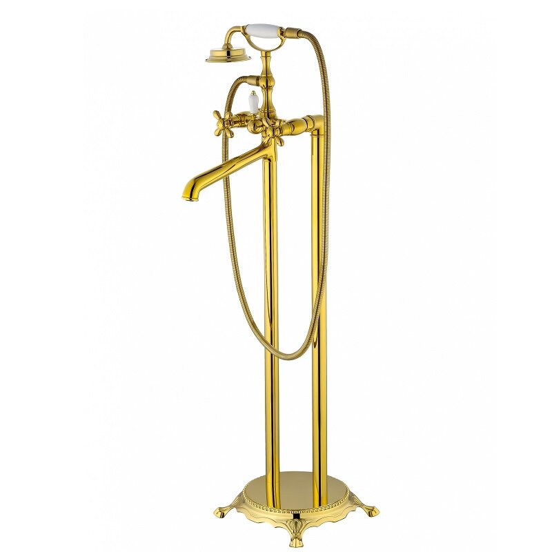 Изображение товара Смеситель для ванны и душа Wonzon & Woghand Retro напольный золото глянец
