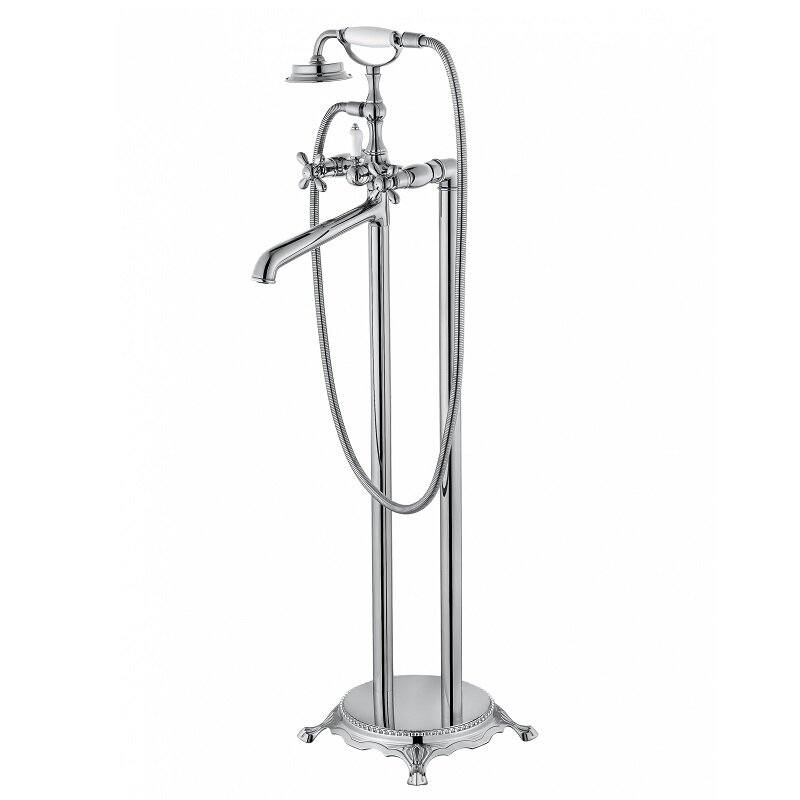 Изображение товара Смеситель для ванны и душа Wonzon & Woghand Retro напольный хром 109 см Изображение товара Смеситель для ванны и душа Wonzon & Woghand Retro напольный хром 109 см