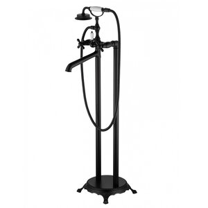 Изображение товара Смеситель для ванны и душа Wonzon & Woghand Retro WW-88649020-MB, напольный, с душевым гарнитуром, черный матовый