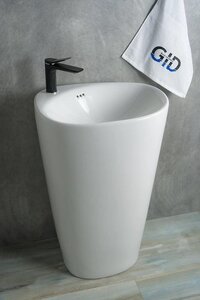 Изображение товара Раковина Gid Nb188, 81108, 53 см, фаянс, напольная, белая