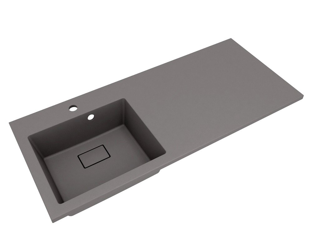 Изображение товара Раковина Florentina Аванти 110L 10.310.0L110.307, над стиральной машиной, кварцевый композит, крыло справа, серый шелк