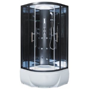Изображение товара Душевая кабина Erlit Eclipse ER5709TP-C24-RUS, 90 x 90 см, поддон высокий, с подсветкой, стекло тонированное, профиль черный