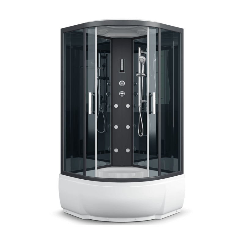 Изображение товара Душевая кабина Erlit Eclipse ER5710TP-C24-RUS, 100 x 100 см, поддон высокий, с подсветкой, стекло тонированное, профиль черный Изображение товара Душевая кабина Erlit Eclipse ER5710TP-C24-RUS, 100 x 100 см, поддон высокий, с подсветкой, стекло тонированное, профиль черный