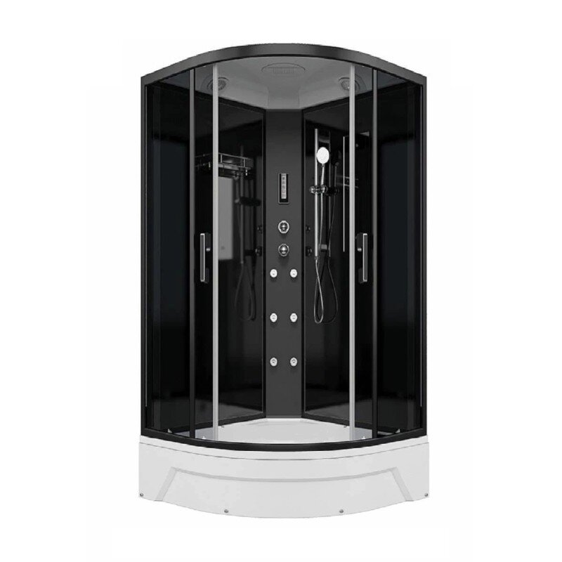 Изображение товара Душевая кабина Erlit Eclipse ER570926-C24-RUS, 90 x 90 см, поддон средний, с подсветкой, стекло тонированное, профиль черный Изображение товара Душевая кабина Erlit Eclipse ER570926-C24-RUS, 90 x 90 см, поддон средний, с подсветкой, стекло тонированное, профиль черный