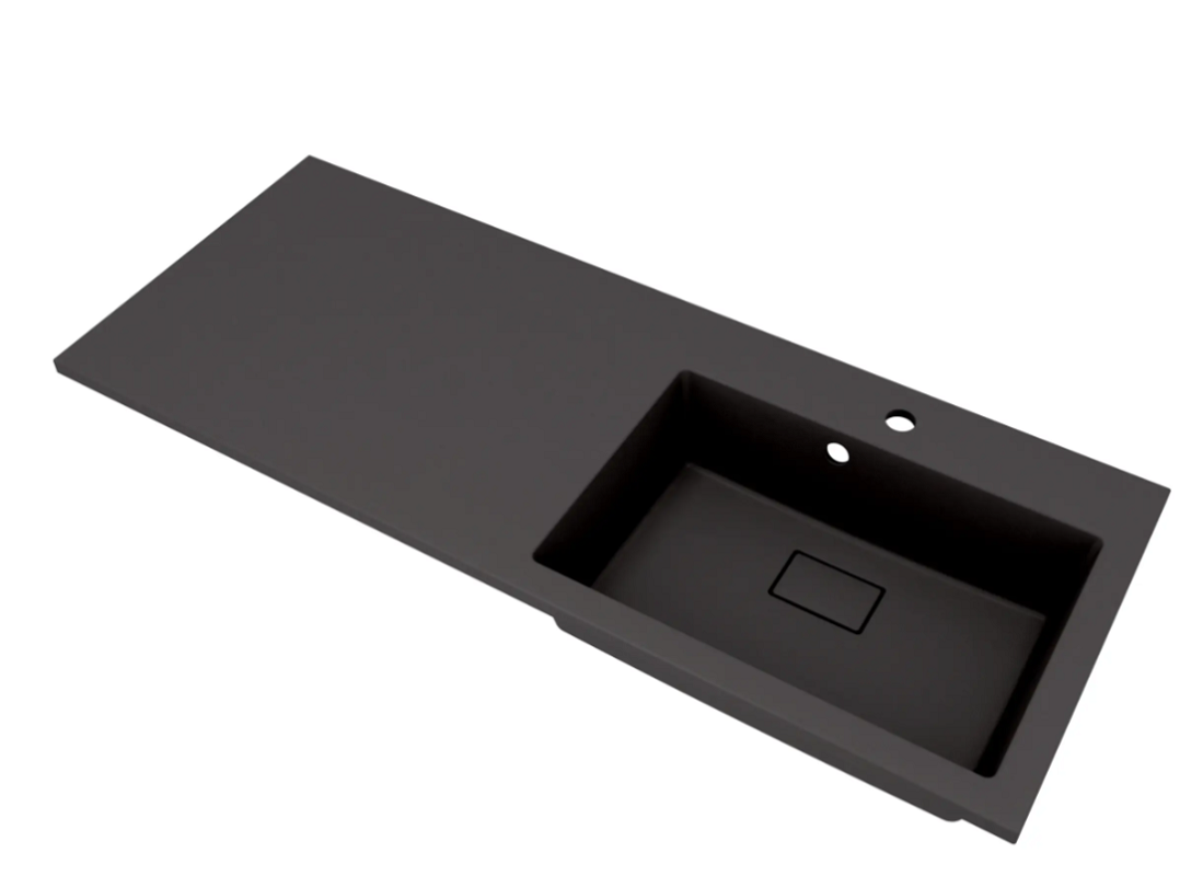 Изображение товара Раковина Florentina Аванти 120R над стиральной машиной, антрацит, кварцевый композит