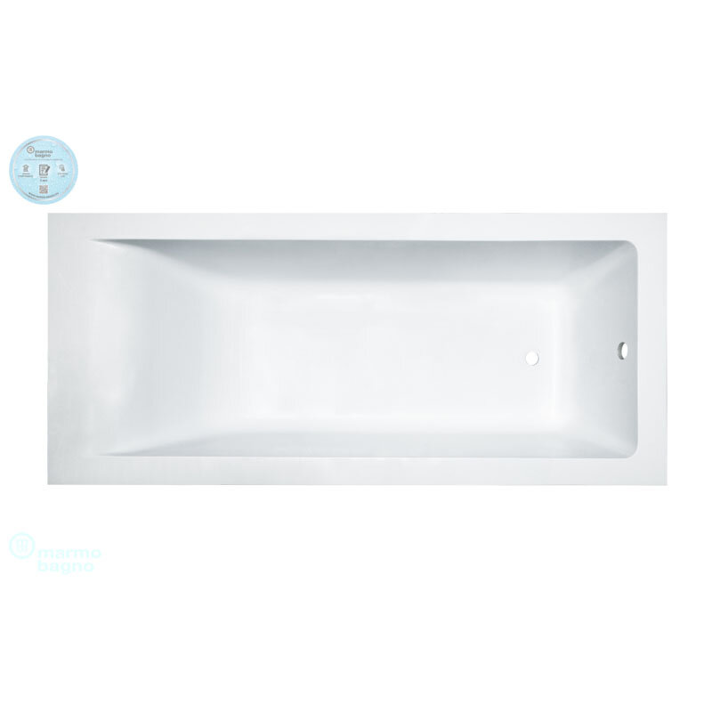 Изображение товара Ванна из литьевого мрамора Marmo Bagno Ницца 170x80 см, белая, современный дизайн