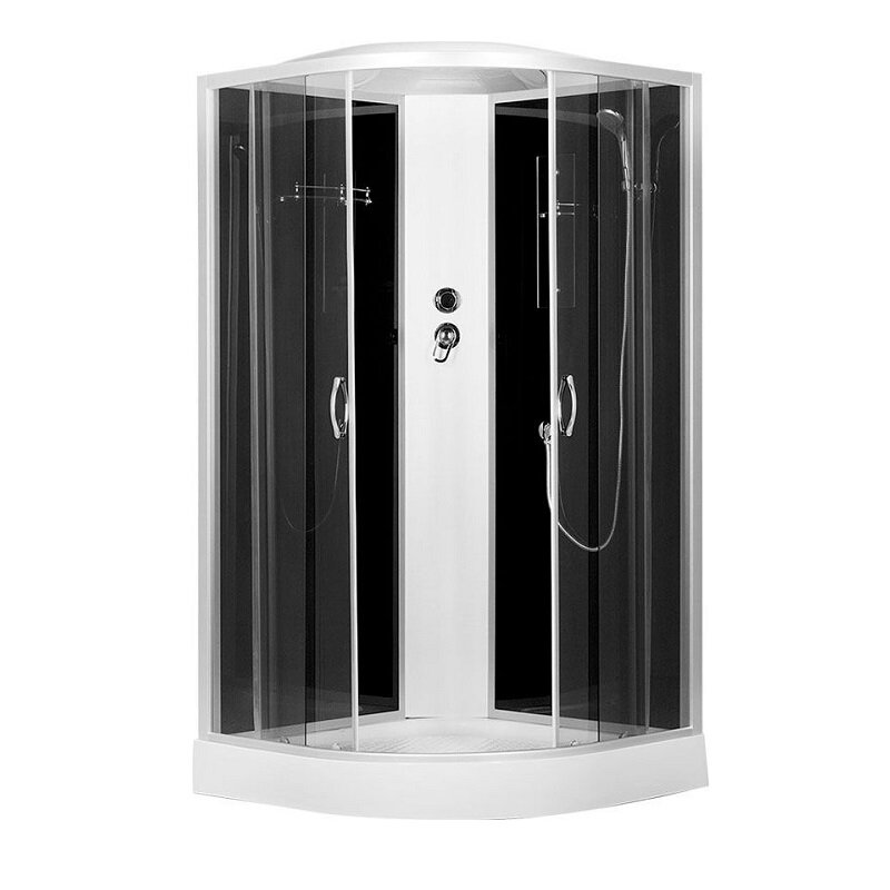 Изображение товара Душевая кабина Erlit Comfort ER3509P-C4-RUS, 90 x 90 см, поддон средний, стекло тонированное, профиль сатин