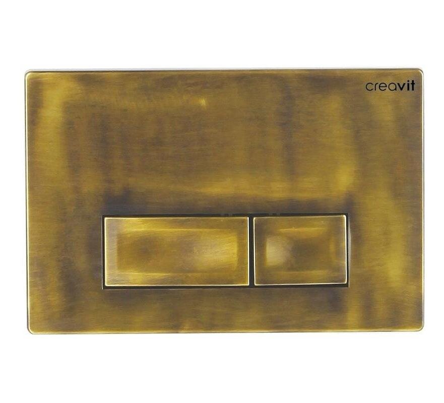 Изображение товара Creavit Ore GP3007.00 — кнопка смыва бронза, двухрежимная, 24.7 см