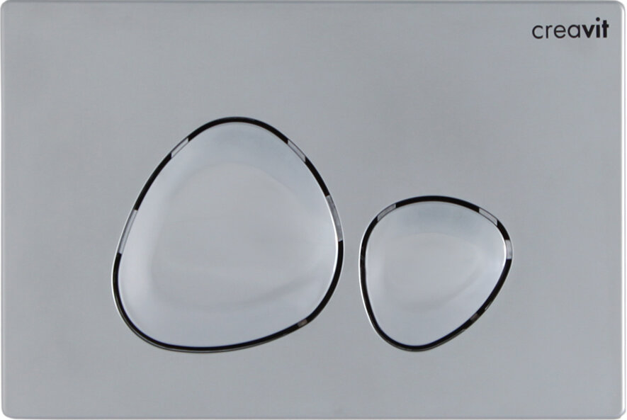 Изображение товара Кнопка смыва Creavit Spa GP7003.00 хром матовый двухрежимная для унитаза