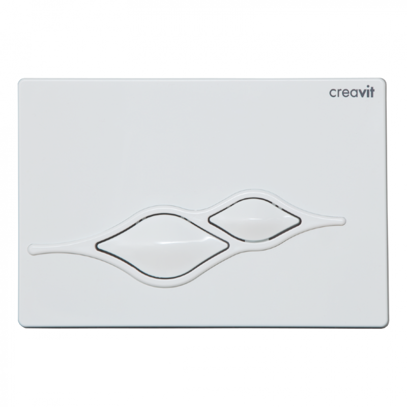 Изображение товара Кнопка смыва Creavit Ufo GP1001.00 белая для унитаза дву режимная