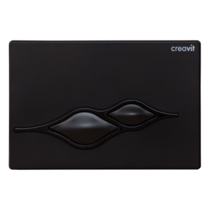 Изображение товара Кнопка смыва Creavit Ufo GP1002.02 черный глянцевый для унитаза двухрежимная
