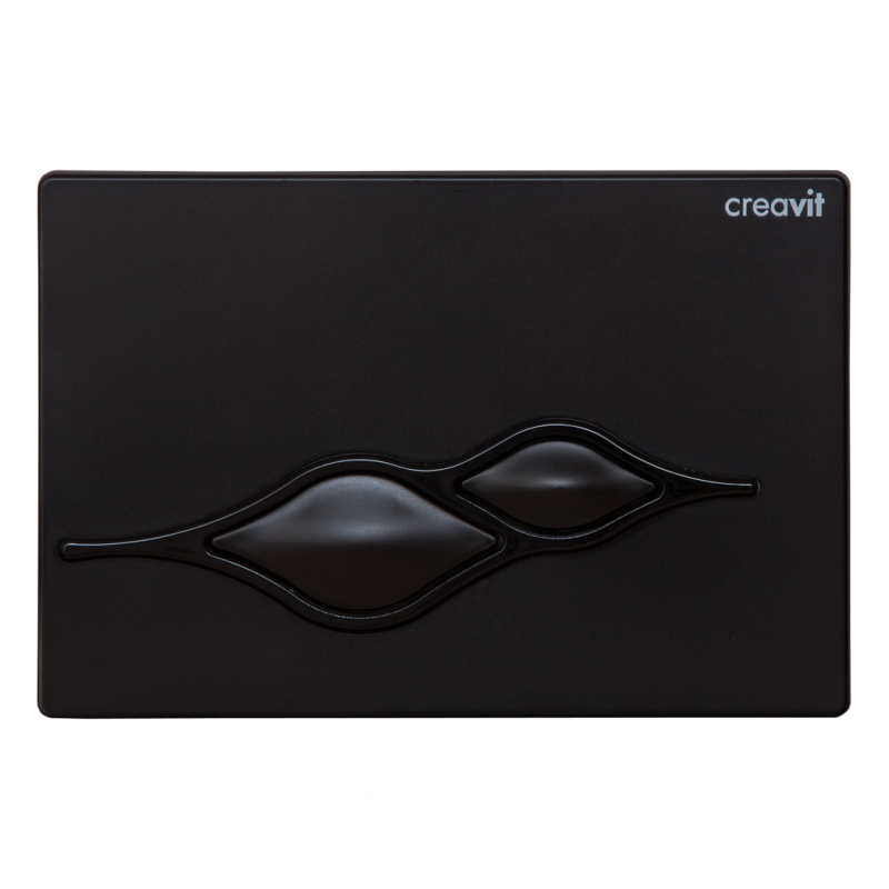 Изображение товара Кнопка смыва Creavit Ufo GP1002.02 черный глянцевый для унитаза двухрежимная