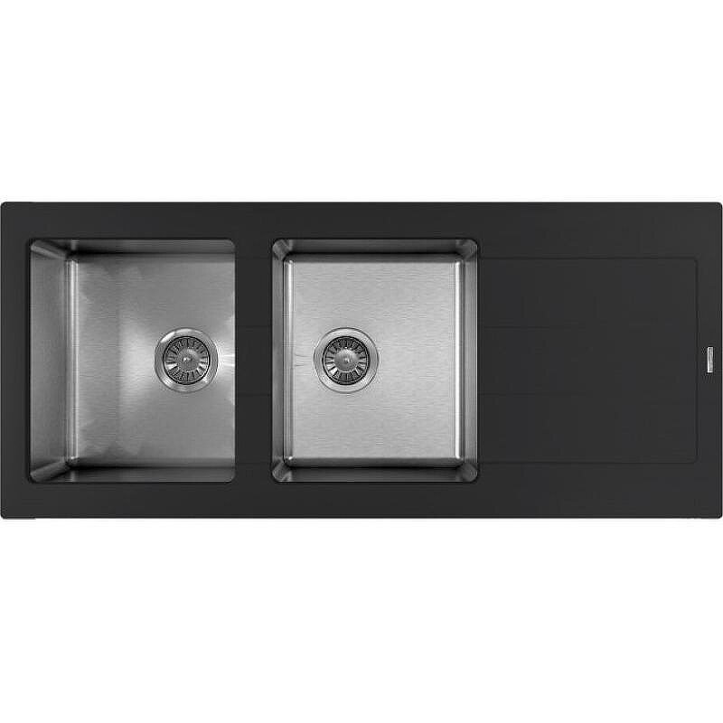 Изображение товара Кухонная мойка Florentina Комби 21.415.E1160.302 антрацит угловая нержавеющая сталь кварцевый компо