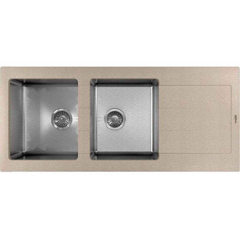 Изображение товара Кухонная мойка Florentina Комби 21.415.E1160.107, нержавеющая сталь и кварцевый композит, угловая, 