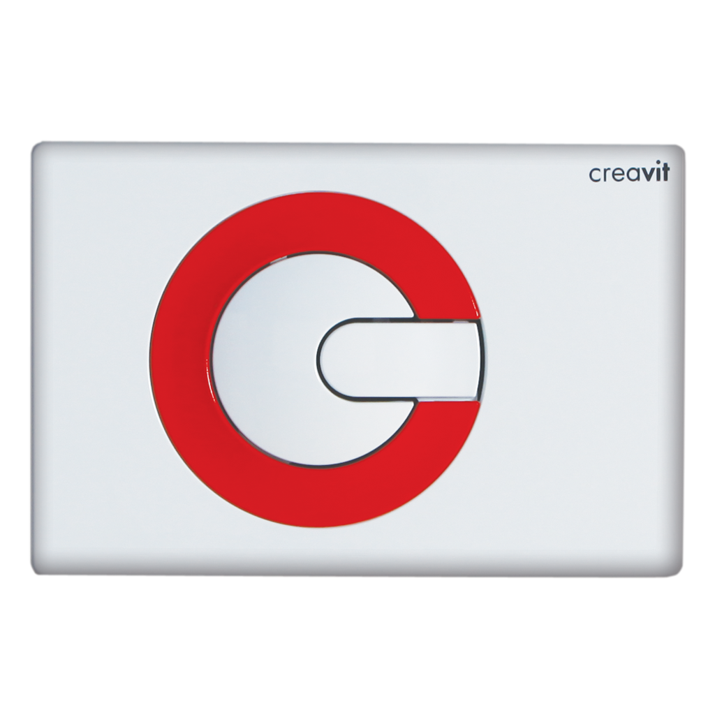 Изображение товара Кнопка смыва Creavit Power GP5001.01 бело-красная для унитаза с двухрежимным сливом