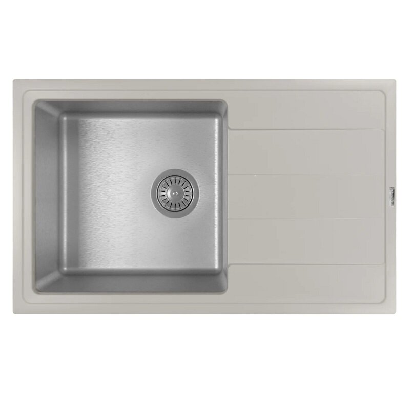 Изображение товара Кухонная мойка Florentina Комби 21.395.D0780.305 из гранита и нержавейки серого цвета