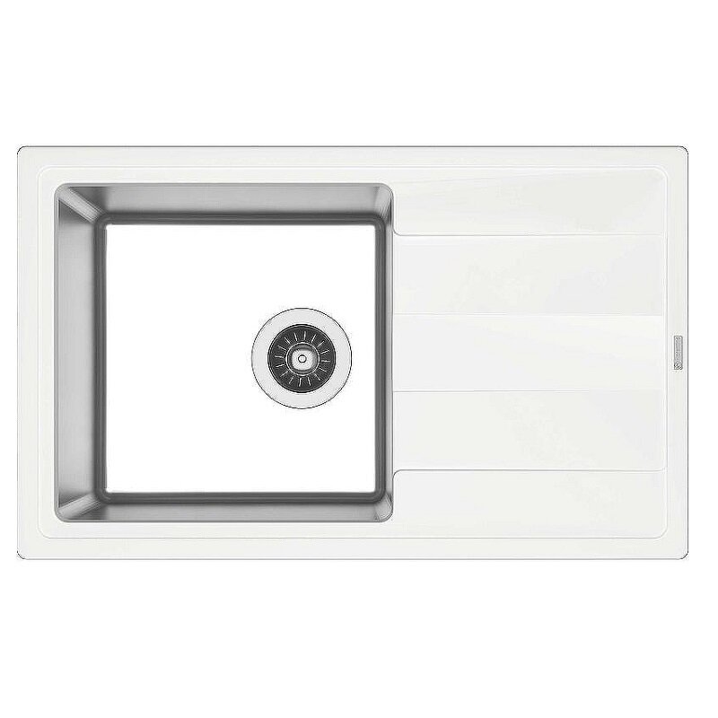 Изображение товара Кухонная мойка из искусственного гранита и нержавеющей стали Florentina Комби 780 белая