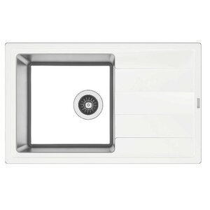 Изображение товара Кухонная мойка из искусственного гранита и нержавеющей стали Florentina Комби 780 белая