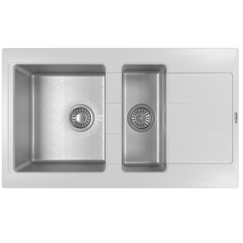 Изображение товара Мойка кухонная Florentina Комби 21.410.D0860.201 из искусственного камня и нержавеющей стали