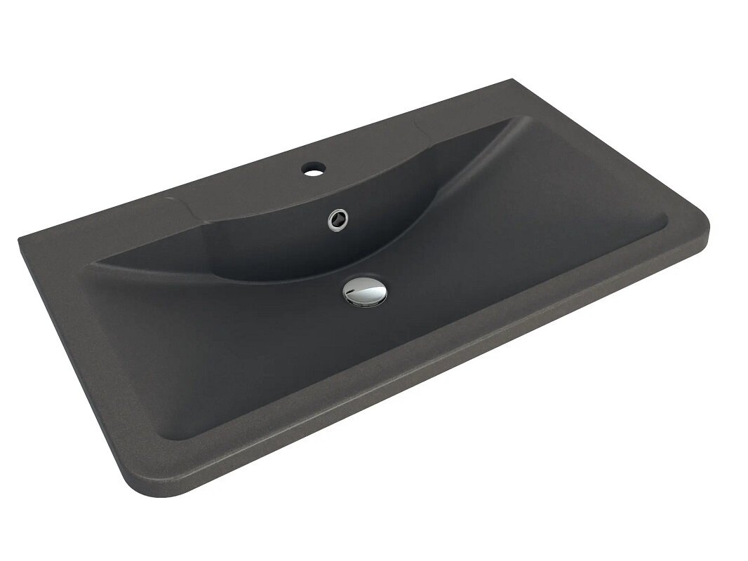 Изображение товара Раковина Florentina Аллегро 10.020.00800.302, 80 см, кварцевый композит, антрацит