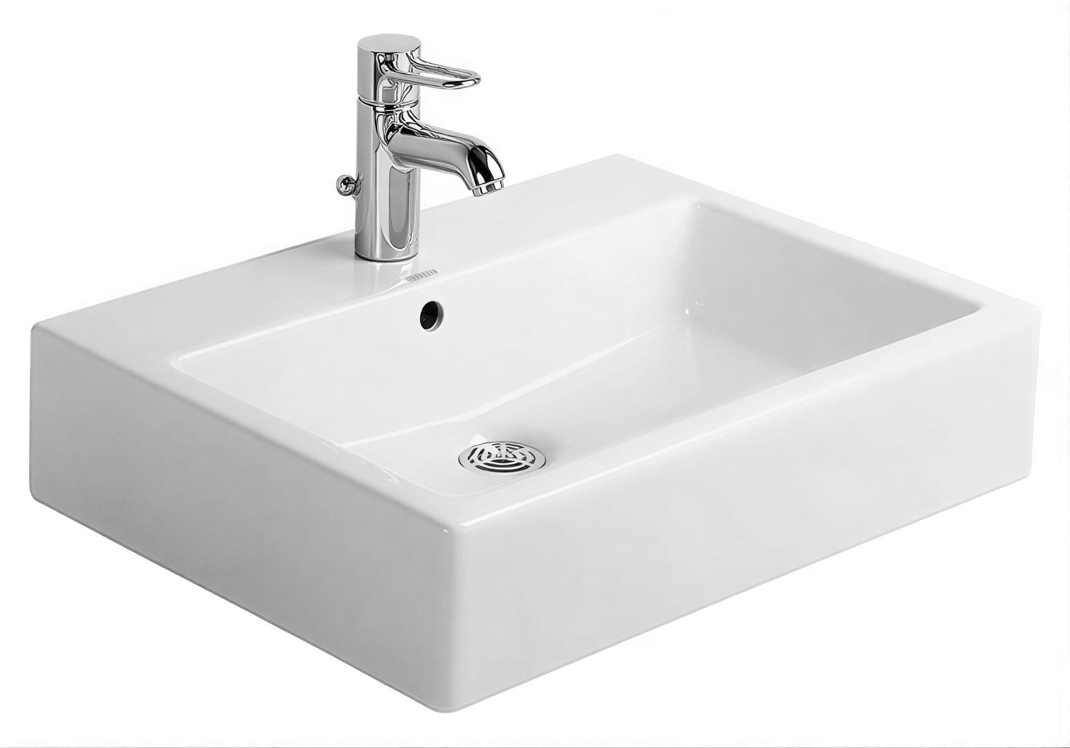 Изображение товара Подвесная раковина Duravit Vero 60 x 47 см белая с переливом Изображение товара Подвесная раковина Duravit Vero 60 x 47 см белая с переливом