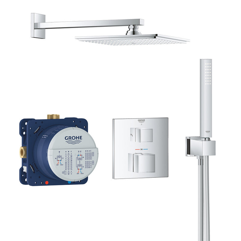 Изображение товара Душевая система Grohe Grohtherm Cube 34741000, термостатическая, хром Изображение товара Душевая система Grohe Grohtherm Cube 34741000, термостатическая, хром