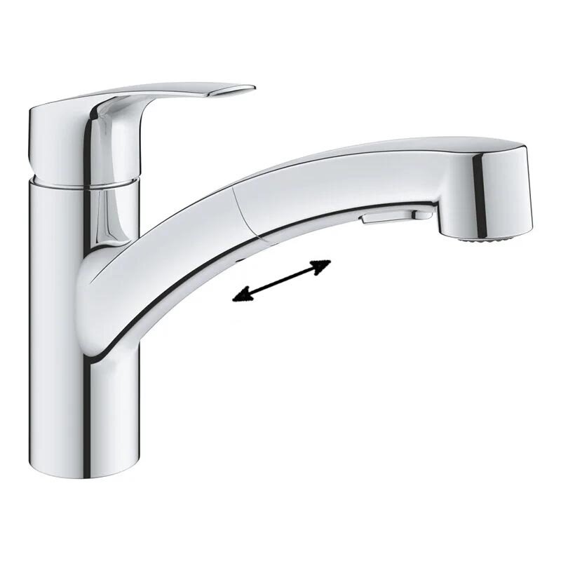 Изображение товара Смеситель для кухонной мойки Grohe Eurosmart 2021 30305001 хром вытяжной излив