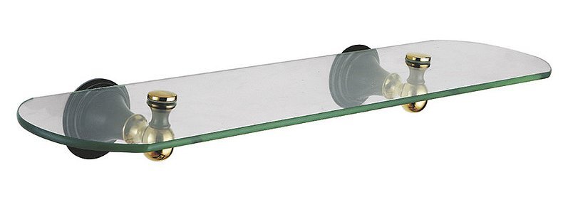 Изображение товара Стеклянная настенная полка Fixsen Luksor FX-71603B 65x8x16 см черная с золотом