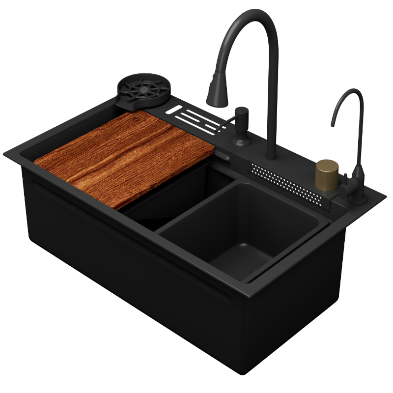 Изображение товара Мойка кухонная D&K DKS754605 75 см с комплектом аксессуаров из нержавеющей стали