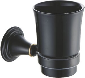 Изображение товара Стакан Fixsen Luksor FX-71606B для зубных щеток черный настенный с креплением шурупами