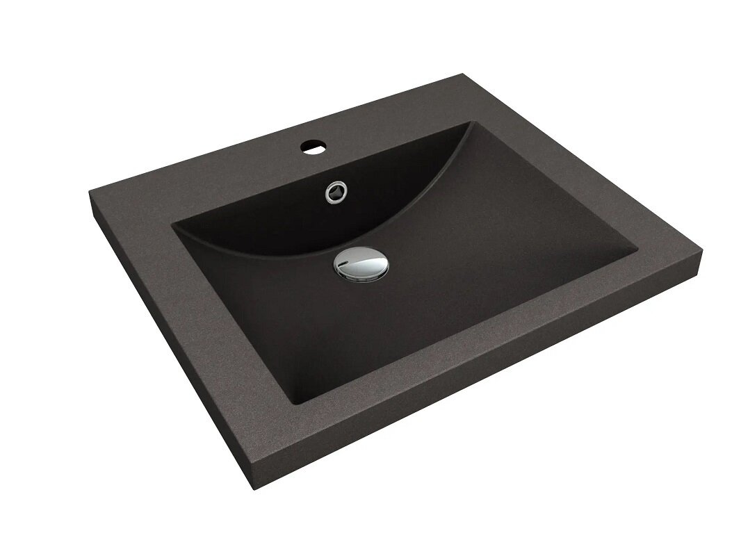 Изображение товара Раковина Florentina Анита 58 см кварцевый композит антрацит угловая установка