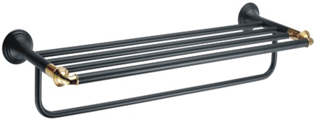 Изображение товара Полка Fixsen Luksor для полотенец FX-71615B, 62 см, черный/золото