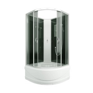 Изображение товара Душевая кабина Erlit ER3509TPE-C4-RUS, 90 x 90 см, без крыши, поддон высокий, стекло тонированное, профиль сатин