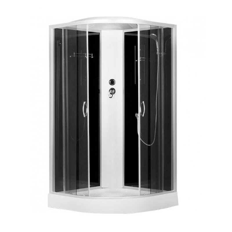 Изображение товара Душевая кабина Erlit ER3510P-C4-RUS, 100 x 100 см, поддон средний, стекло тонированное, профиль сатин