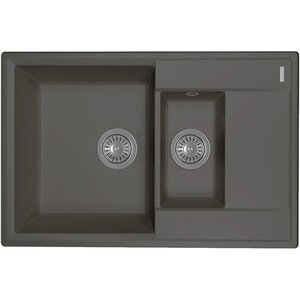 Изображение товара Мойка кухонная Florentina Консул 23.025.D0760.302 с дополнительной чашей антрацит