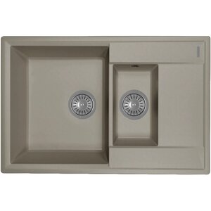 Изображение товара Мойка кухонная Florentina Консул 23.025.D0760.307, с дополнительной чашей, цвет серый шелк