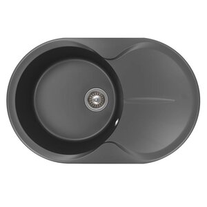 Изображение товара Мойка кухонная Florentina Лацио из искусственного кварца антрацит 78x51 см